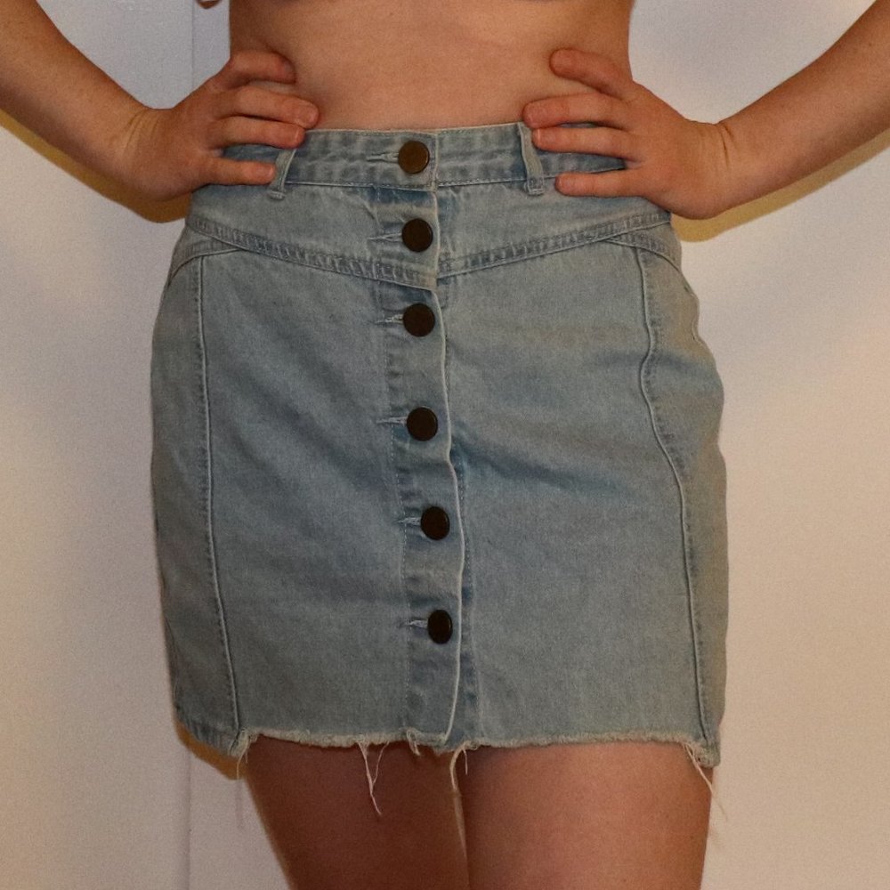 Jean Skirt with Buttons